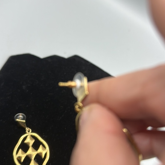 Gold Geometric Earrings - Picture 3 of 7